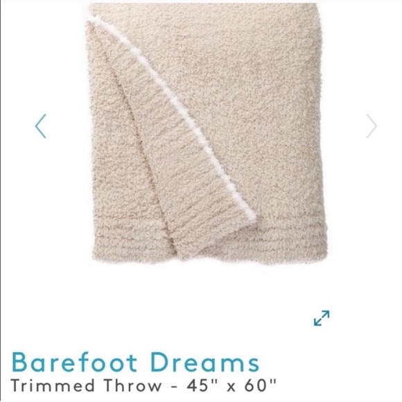 Barefoot Dreams Blanket Throw Cozychic Contrast Cream and White NWT - Picture 2 of 5